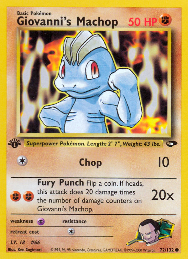 Giovanni's Machop (72/132) [Gym Challenge 1st Edition] 