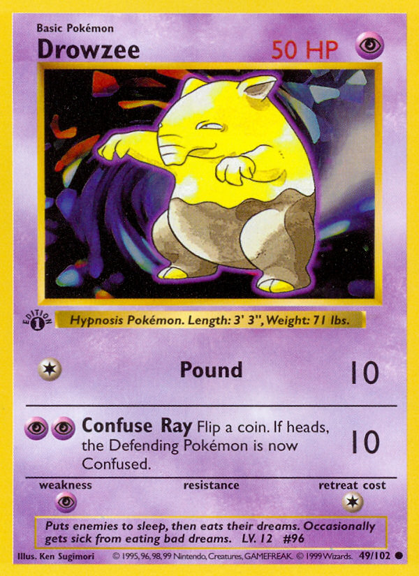 Drowzee (49/102) (Shadowless) [Base Set 1st Edition] 