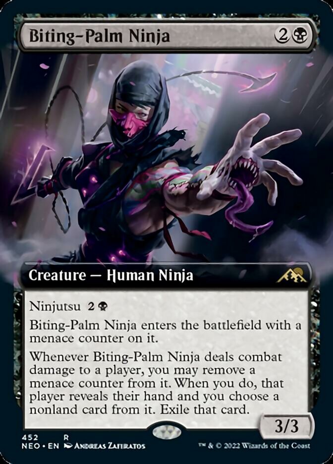 Biting-Palm Ninja (Extended Art) [Kamigawa: Neon Dynasty] 