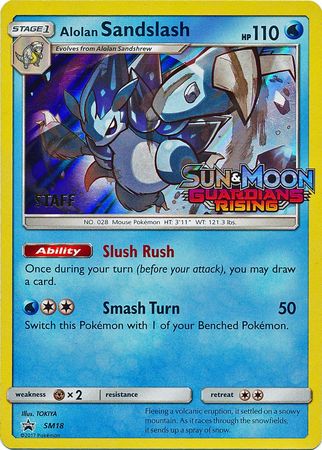 Alolan Sandslash (SM18) (Staff Prerelease Promo) [Sun &amp; Moon: Black Star Promos] 