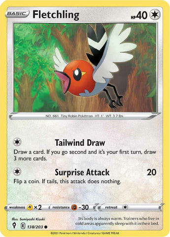 Fletchling (138/203) [Sword &amp; Shield: Evolving Skies] 