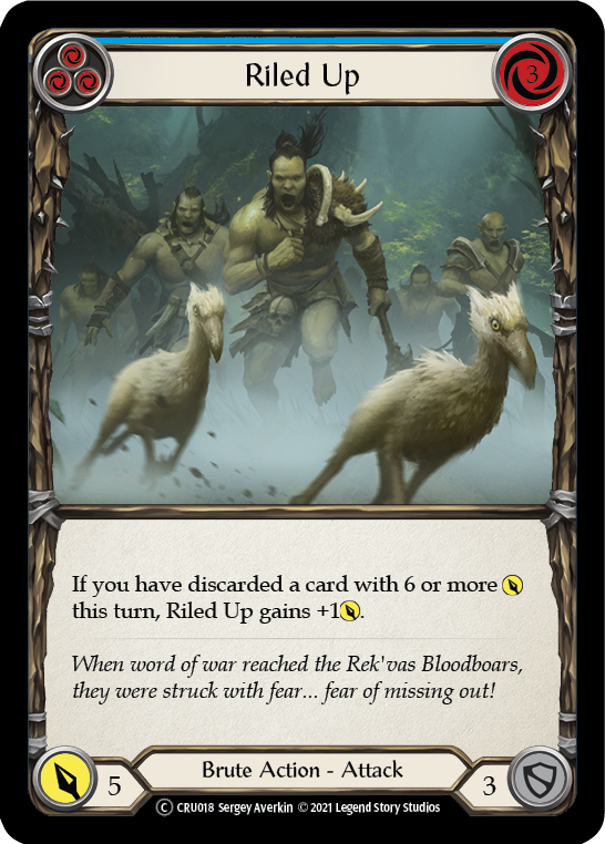 Riled Up (Blue) [U-CRU018] (Crucible of War Unlimited) Unlimited Rainbow Foil 