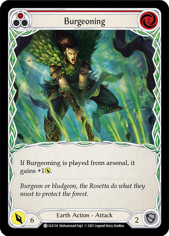 Burgeoning (Red) [ELE134] (Tales of Aria) 1st Edition Rainbow Foil 