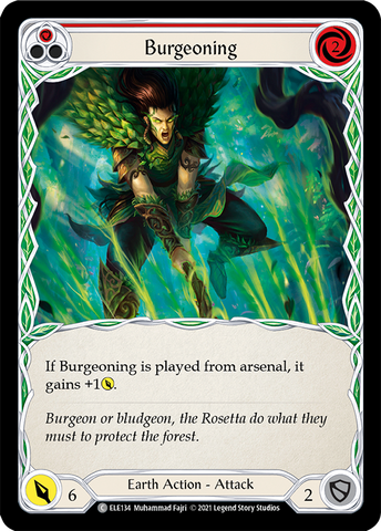 Burgeoning (Red) [ELE134] (Tales of Aria) 1st Edition Rainbow Foil 