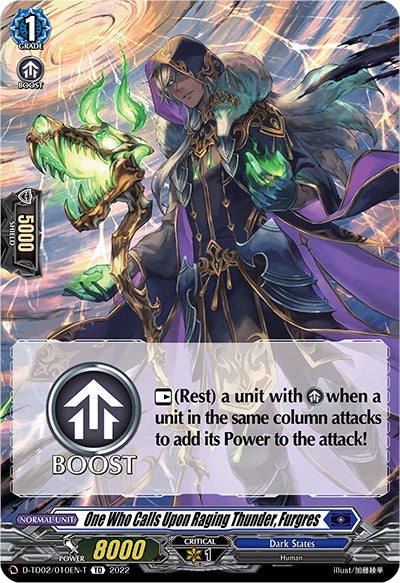 One Who Calls Upon Raging Thunder, Furgres (Tutorial Card) (D-TD02/010EN-T) [D-TD02: Michiru Hazama -Demonic Jewel Dragon of the Four Flames-] 