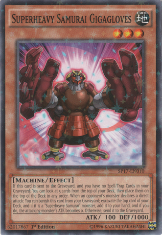 Superheavy Samurai Gigagloves [SP17-EN010] Starfoil Rare 