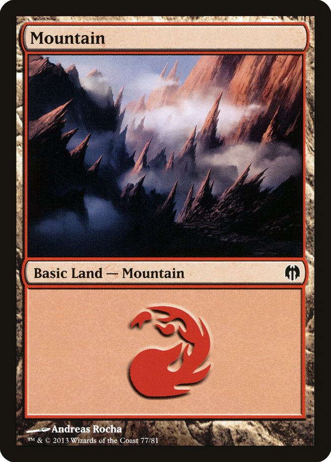 Mountain (77) [Duel Decks: Heroes vs. Monsters] 