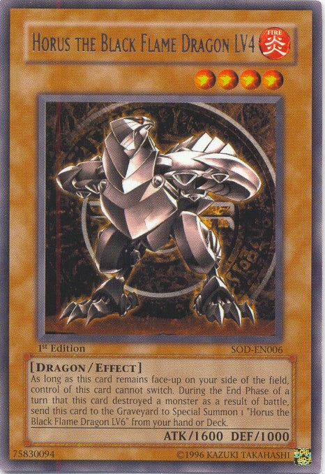 Horus The Black Flame Dragon LV4 [SOD-EN006] Rare 