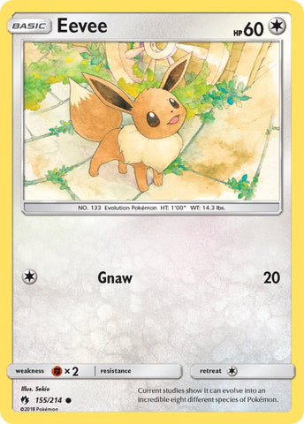 Eevee (155/214) (Let's Play, Eevee Cracked Ice Holo) (Theme Deck Exclusives) [Sun &amp; Moon: Lost Thunder] 