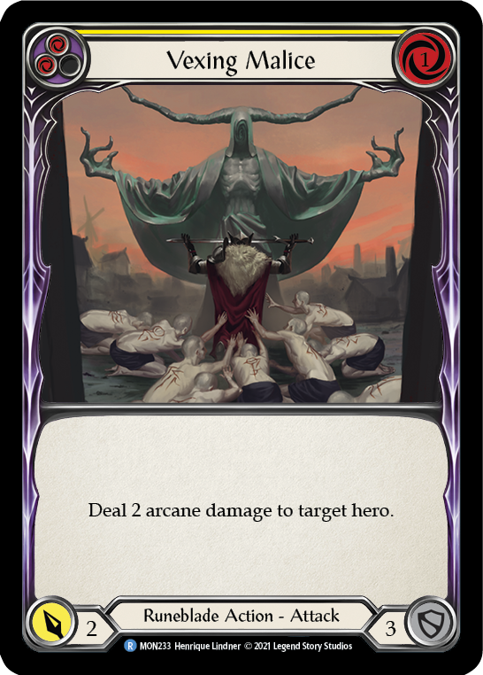 Vexing Malice (Yellow) [MON233] (Monarch) 1st Edition Normal 