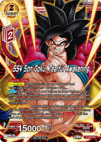 SS4 Son Goku, Tearful Awakening (Z03 Dash Pack) (P-458) [Promotion Cards] 