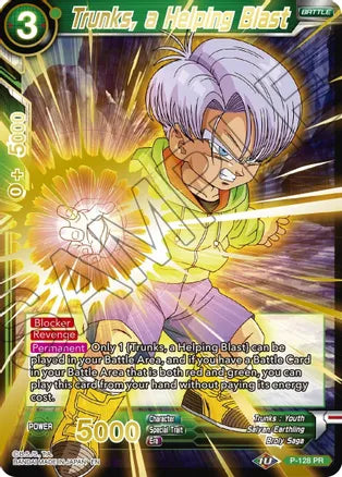 Trunks, a Helping Blast (Gold Stamped) (P-128) [Mythic Booster] 