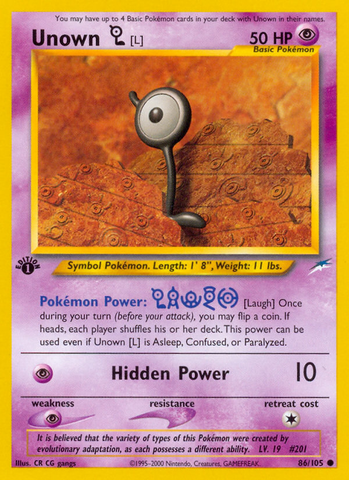 Unown [L] (86/105) [Neo Destiny 1st Edition] 