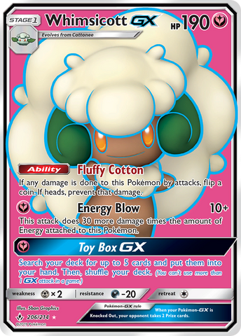 Whimsicott GX (206/214) [Sun &amp; Moon: Unbroken Bonds] 