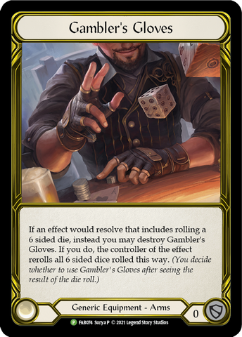 Gambler's Gloves (Golden) [FAB074] (Promo) Cold Foil 