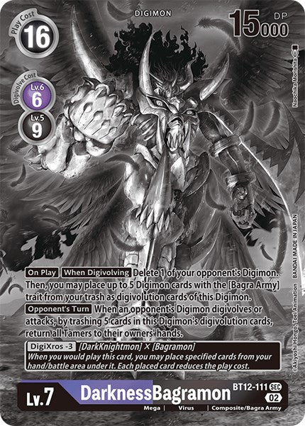 DarknessBagramon [BT12-111] (Alternate Art - Black &amp; White) [Across Time] 