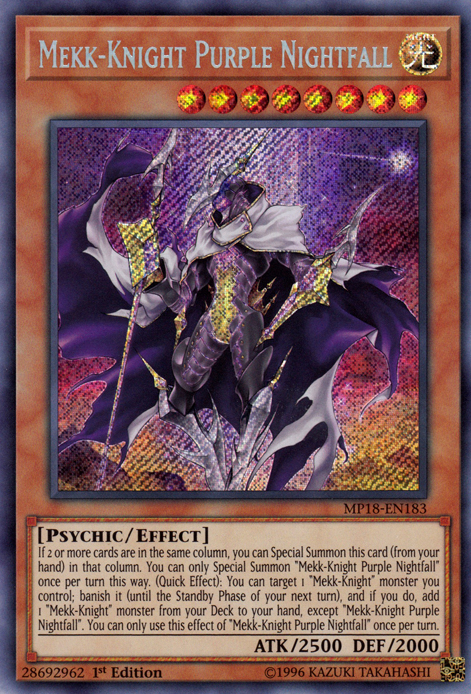 Mekk-Knight Purple Nightfall [MP18-EN183] Secret Rare 