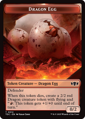 Dragon Egg // Dragon (0013) Double-Sided Token [Tarkir: Dragonstorm Commander Tokens] 