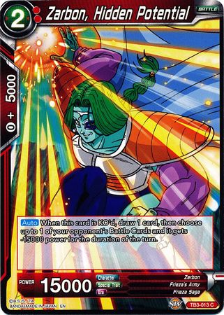 Zarbon, Hidden Potential (TB3-013) [Clash of Fates] 
