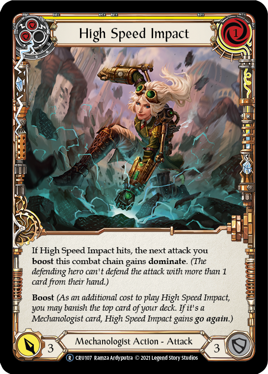 High Speed ​​Impact (Yellow) [U-CRU107] (Crucible of War Unlimited) Unlimited Rainbow Foil 