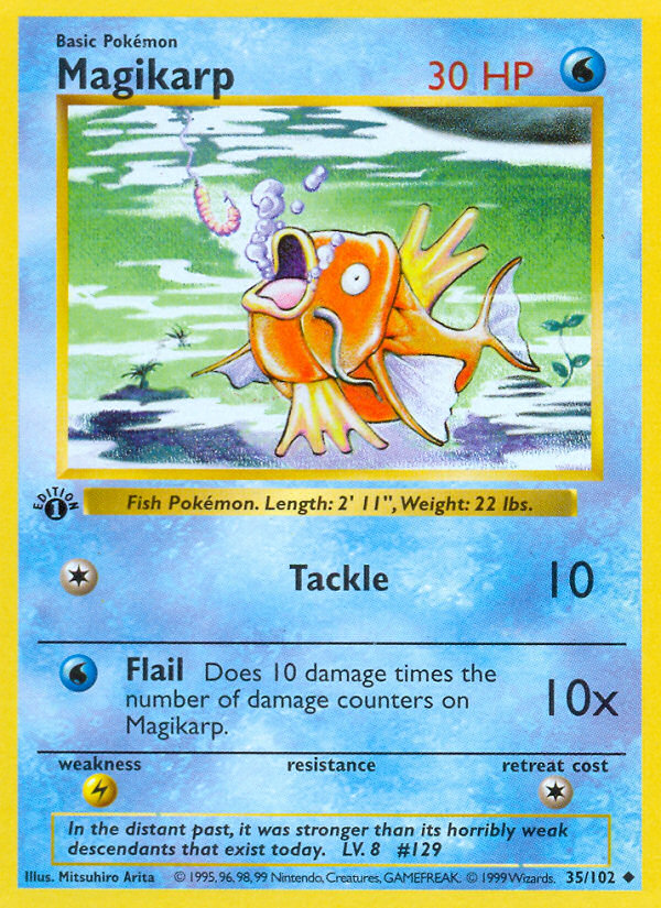 Magikarp (35/102) (Shadowless) [Base Set 1st Edition] 