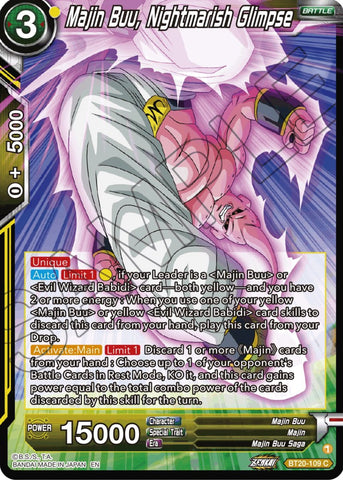 Majin Buu, Nightmarish Glimpse (BT20-109) [Power Absorbed] 