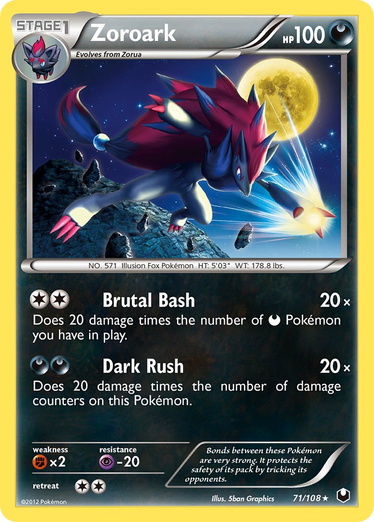 Zoroark (71/108) (Cracked Ice Holo) (Theme Deck Exclusive) [Black & White: Dark Explorers]