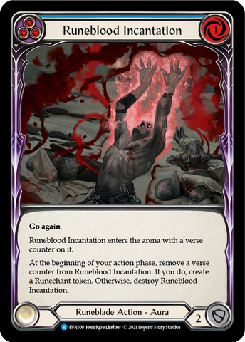 Runeblood Incantation (Blue) [EVR109] (Everfest) 1st Edition Rainbow Foil 