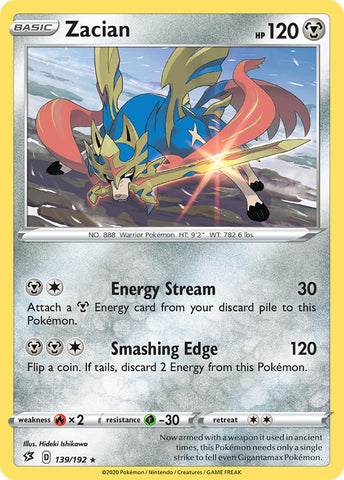Zacian (139/192) (Cracked Ice Holo) (Theme Deck Exclusives) [Sword &amp; Shield: Rebel Clash] 