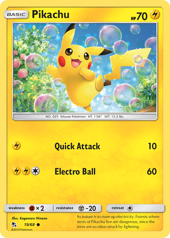 Pikachu (19/68) [Sun &amp; Moon: Hidden Fates] 