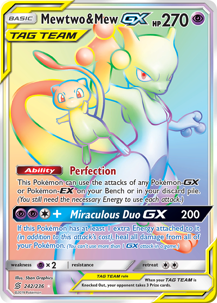 Mewtwo &amp; Mew GX (242/236) [Sun &amp; Moon: Unified Minds] 