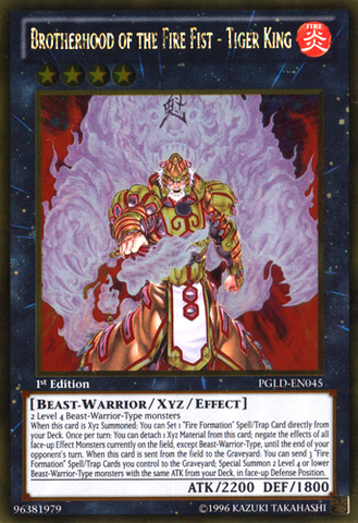 Brotherhood of the Fire Fist - Tiger King [PGLD-EN045] Gold Rare 