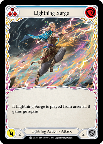 Lightning Surge (Blue) [ELE191] (Tales of Aria) 1st Edition Rainbow Foil 