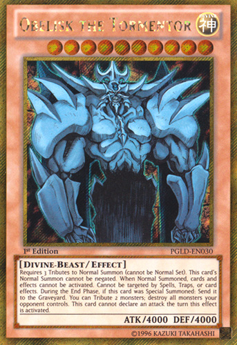 Obelisk the Tormentor [PGLD-EN030] Gold Secret Rare 