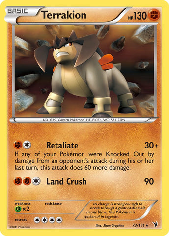 Terrakion (73/101) (Cosmos Holo) (Blister Exclusive) [Black &amp; White: Noble Victories] 
