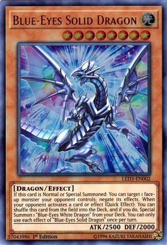 Blue-Eyes Solid Dragon [LED3-EN002] Ultra Rare 