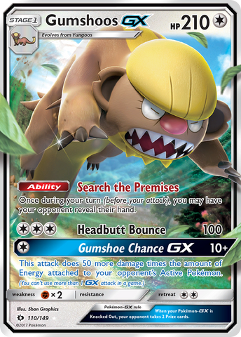 Gumshoos GX (110/149) [Sun &amp; Moon: Base Set] 