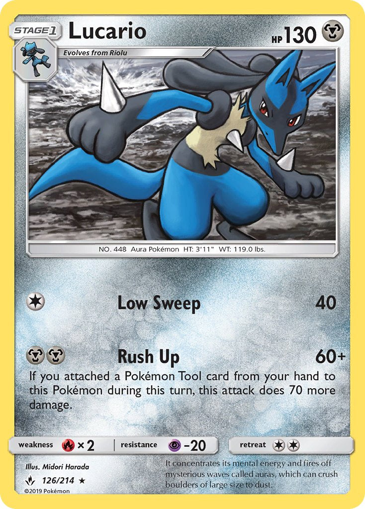 Lucario (126/214) (Theme Deck Exclusive) [Sun &amp; Moon: Unbroken Bonds] 