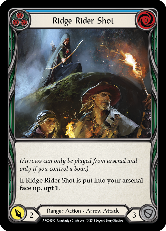 Ridge Rider Shot (Blue) [ARC065-C] (Arcane Rising) 1st Edition Rainbow Foil 