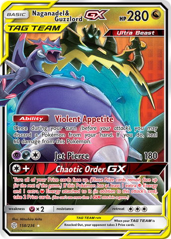 Naganadel &amp; Guzzlord GX (158/236) [Sun &amp; Moon: Cosmic Eclipse] 