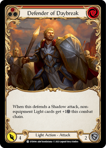 Defender of Daybreak (Red) [DTD094] (Dusk Till Dawn) Rainbow Foil 