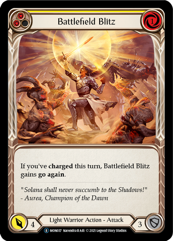 Battlefield Blitz (Yellow) [U-MON037-RF] (Monarch Unlimited) Unlimited Rainbow Foil 