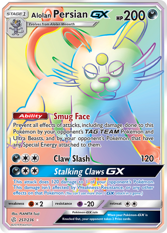 Alolan Persian GX (257/236) [Sun &amp; Moon: Cosmic Eclipse] 