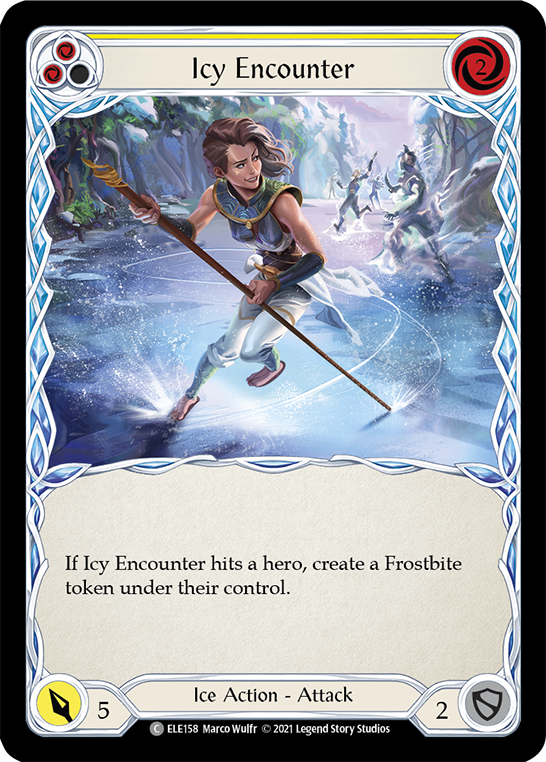 Icy Encounter (Yellow) [ELE158] (Tales of Aria) 1st Edition Rainbow Foil 