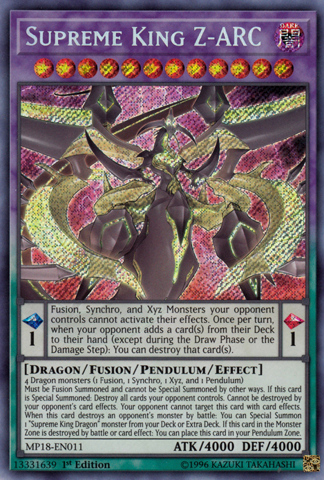 Supreme King Z-ARC [MP18-EN011] Secret Rare 