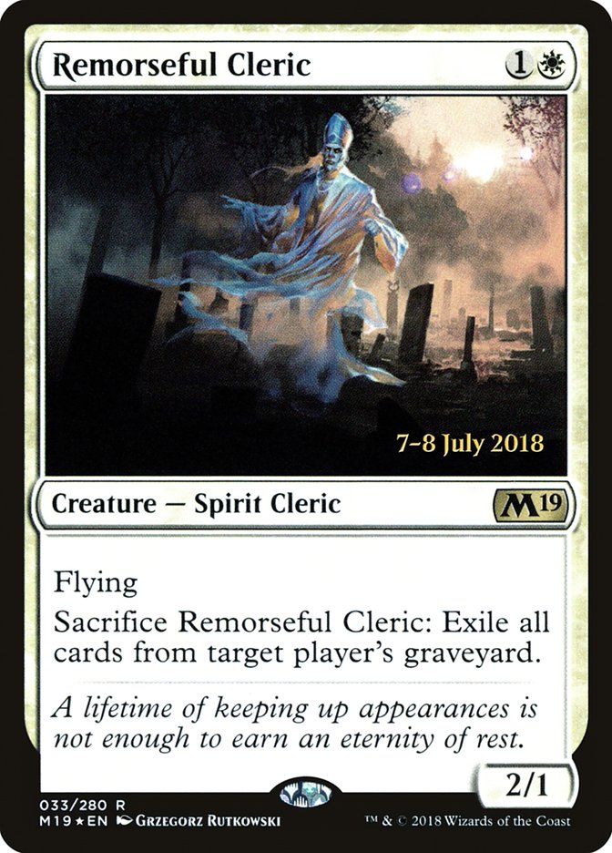 Remorseful Cleric [Core Set 2019 Prerelease Promos] 