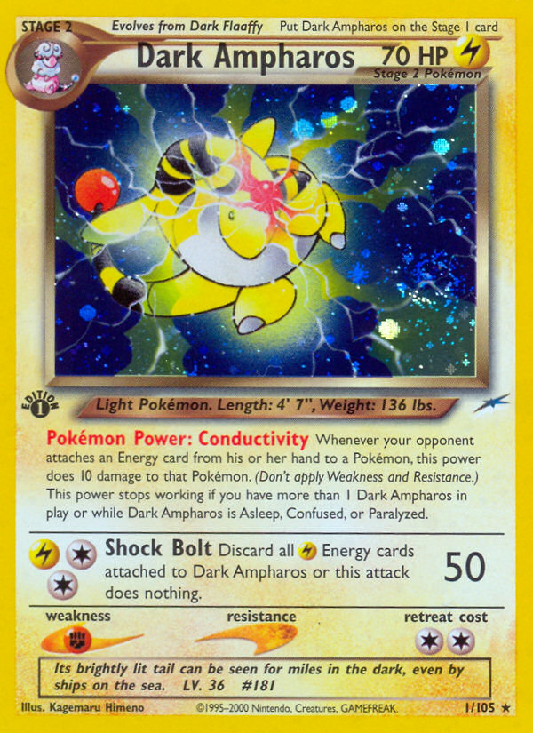 Dark Ampharos (1/105) [Neo Destiny 1st Edition] 