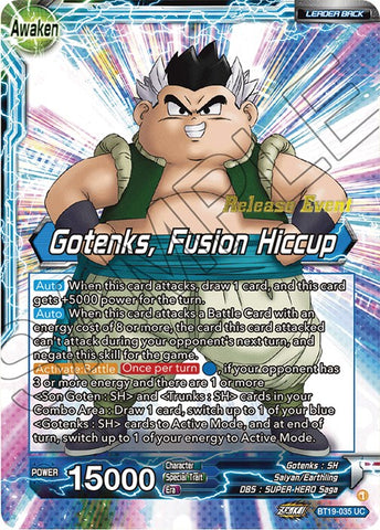Son Goten &amp; Trunks // Gotenks, Fusion Hiccup (Fighter's Ambition Holiday Pack) (BT19-035) [Tournament Promotion Cards] 