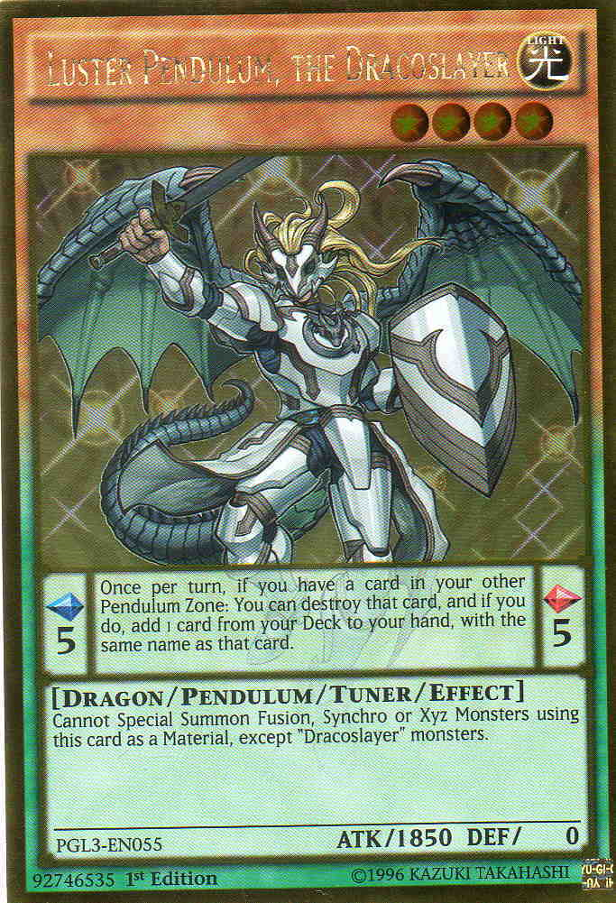 Luster Pendulum, the Dracoslayer [PGL3-EN055] Gold Rare 