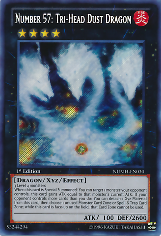 Number 57: Tri-Head Dust Dragon [NUMH-EN030] Secret Rare 